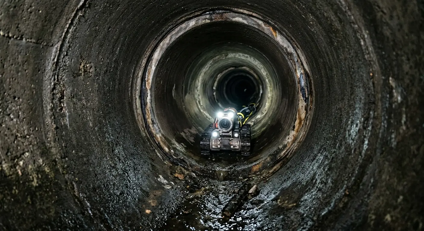 Robotic sewer camera inspecting pipe interior for Sewer Line Repair in Thompson's Station